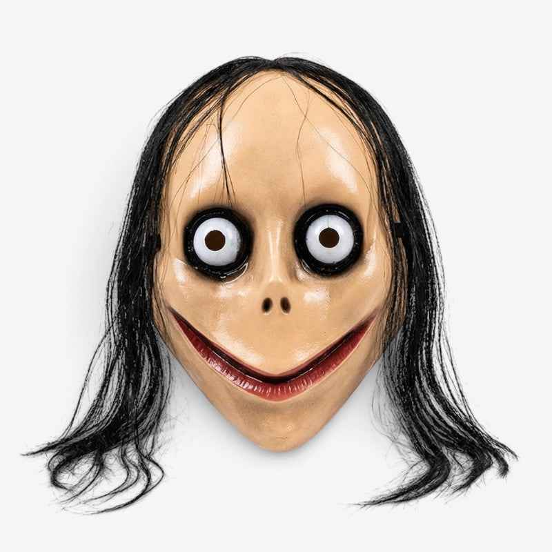 Gifts – Seasonal – Halloween : Creepy Halloween Mask with Long Hair in Khaki van Vandaliamo