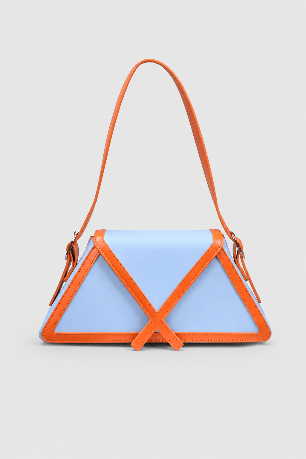 Geometric Triangular Mini Bag – Sleek Matte Silhouette with Adjustable Buckled Strap