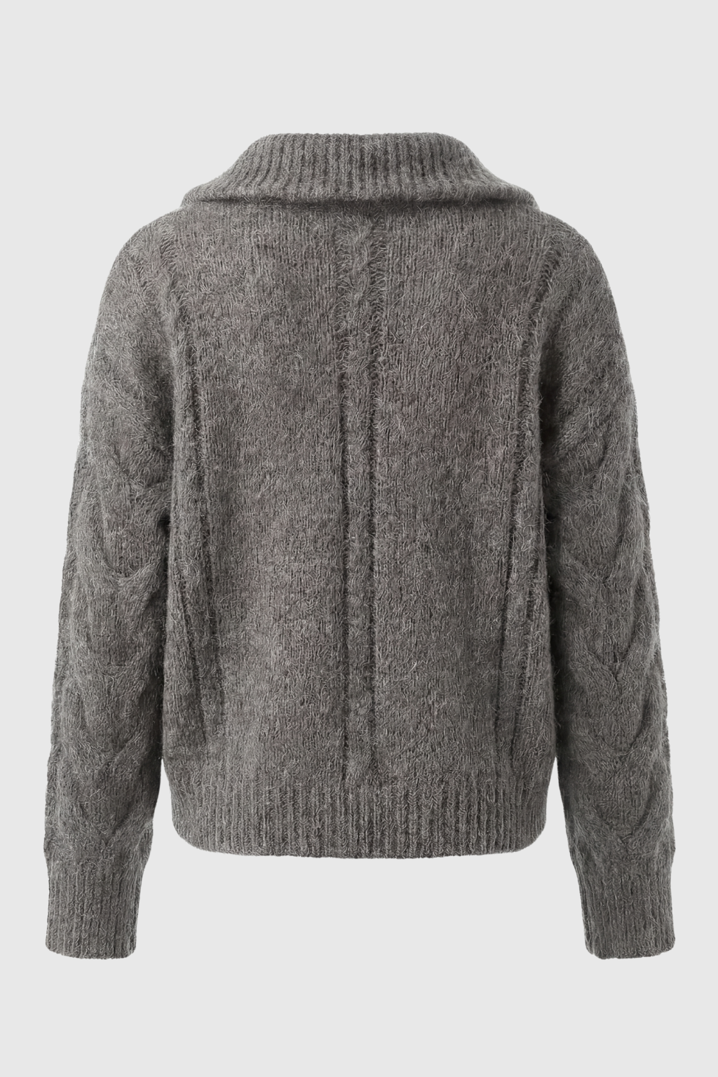 Cardigan : Women's Gray Cardigan with Zipper in van Vanda Liamo