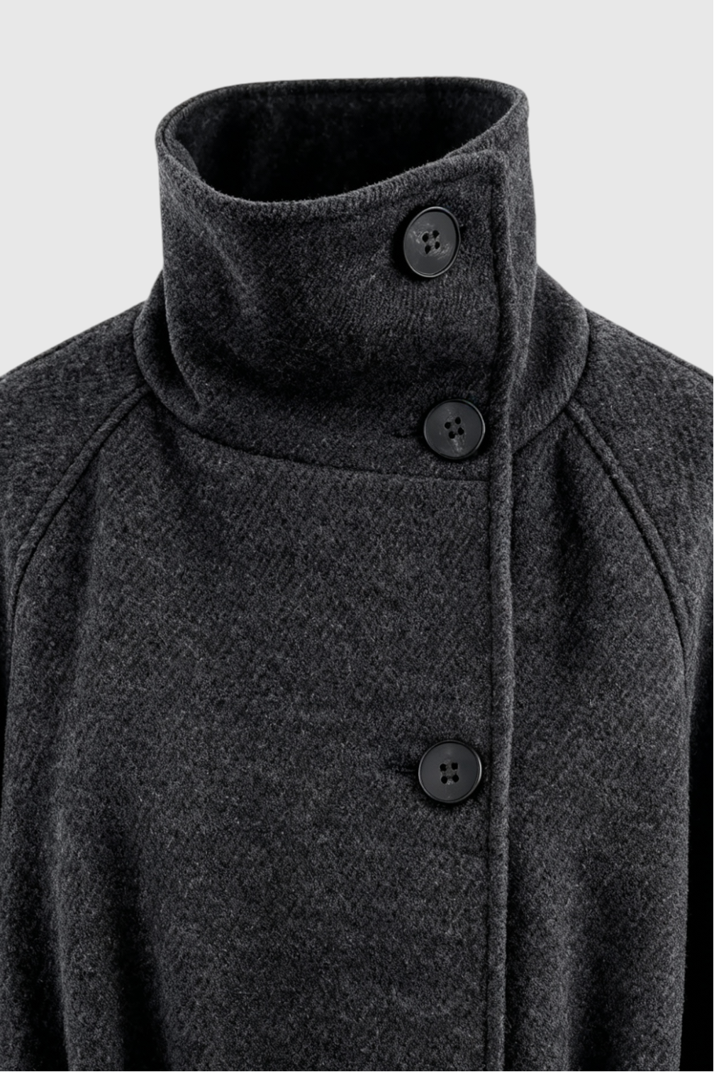 Coat : Gray Long Women's Winter Coat with Stand Collar in van Vanda Liamo