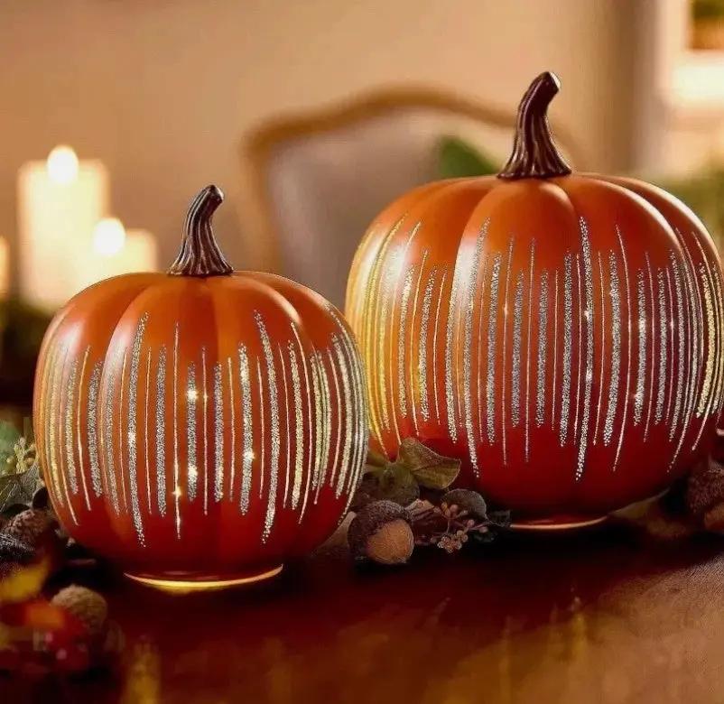 Twinkle Light Pumpkin Lamp with Timer - LED Halloween Decor