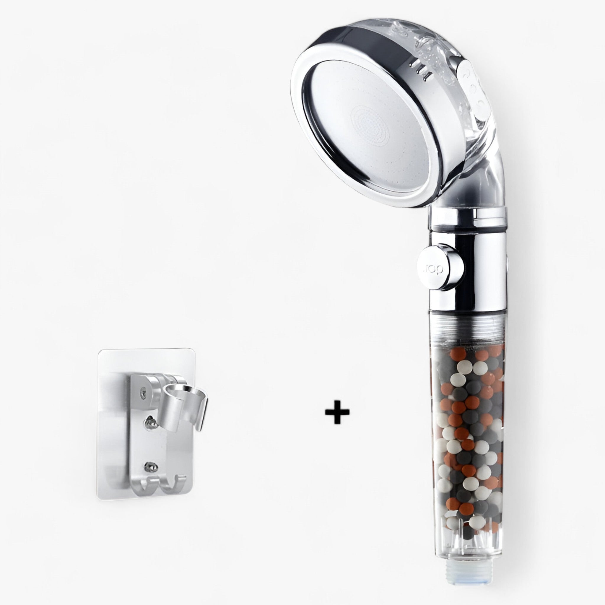 house & garden : PureFlow | High-pressure Shower Head - 3 Settings and Tourmaline Filter in Shower and Holder van Vandaliamo