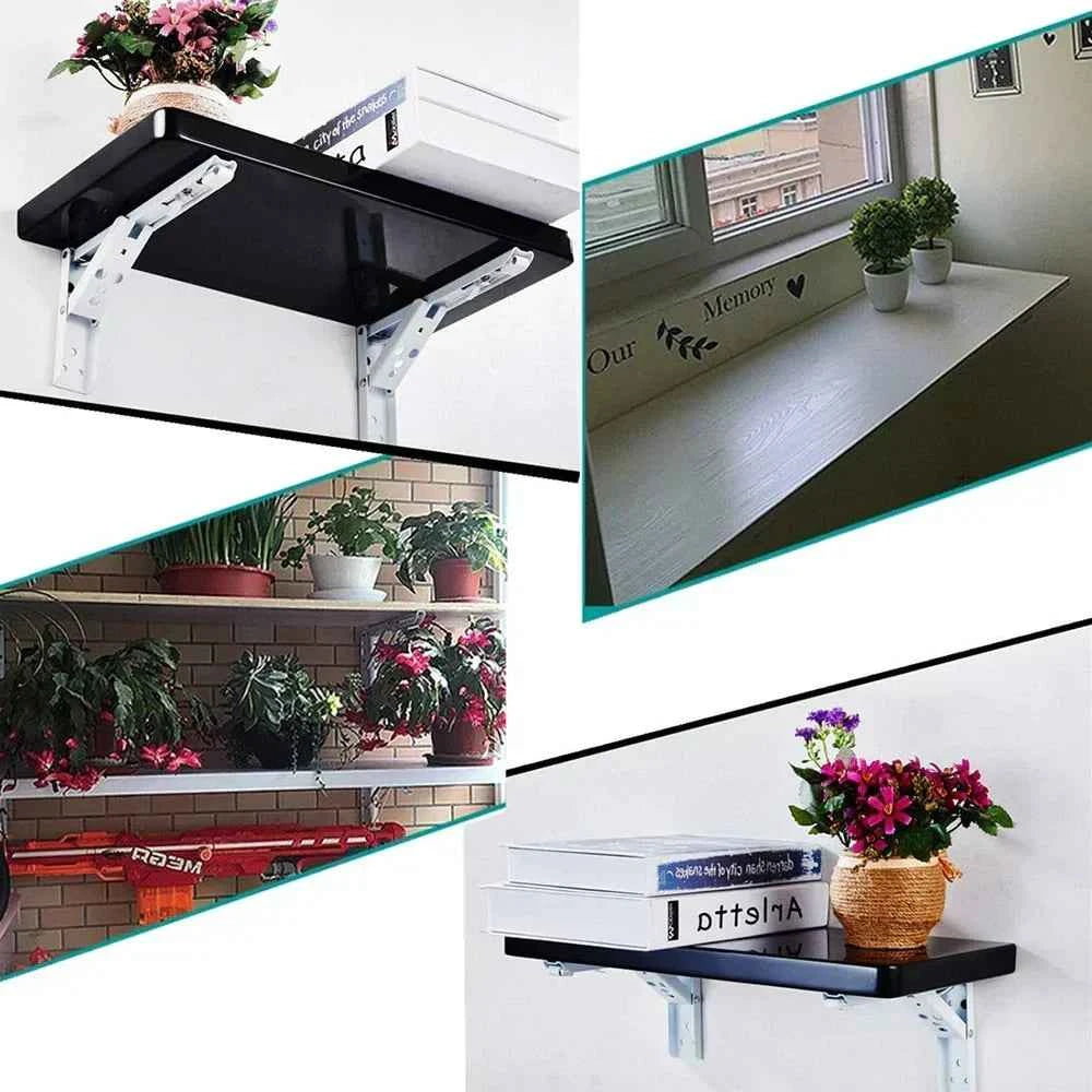 Home Storage : Foldable Wall Shelf Brackets - Set of 2, Space-saving and Practical in van Vandaliamo