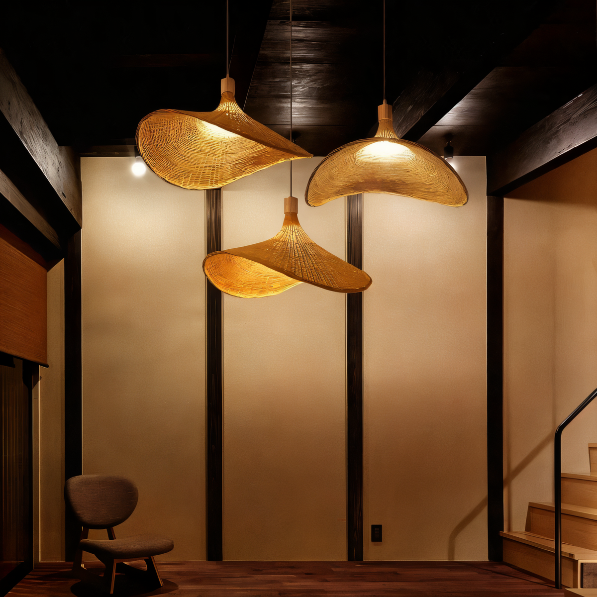 Pendant Light : Handwoven Rattan Dome Pendant Light in van Vandaliamo
