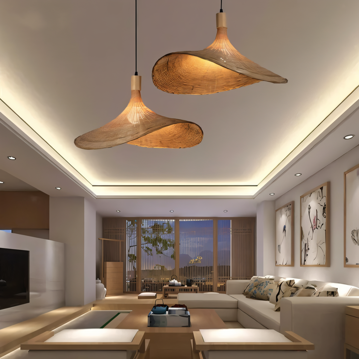 Pendant Light : Handwoven Rattan Dome Pendant Light in van Vandaliamo