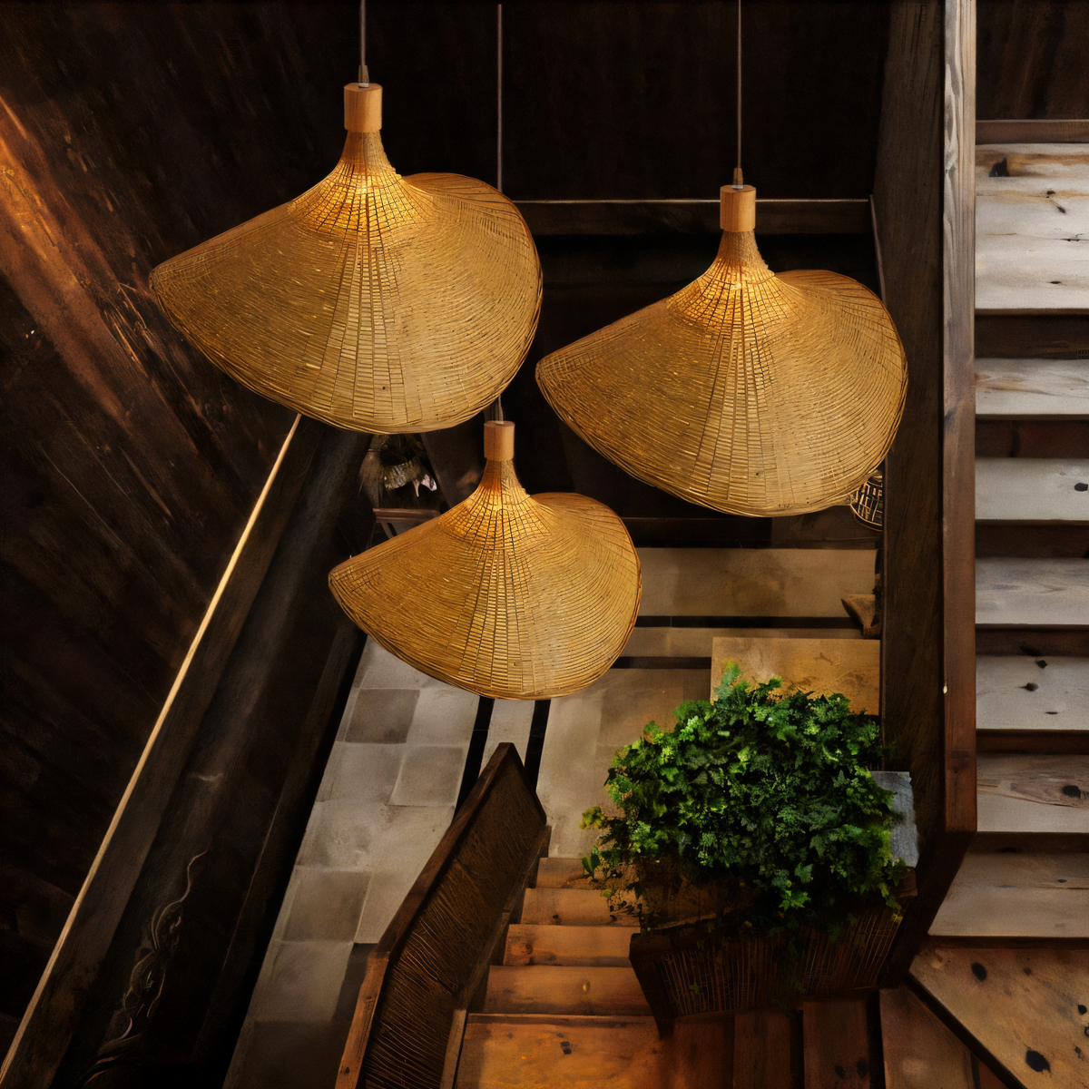 Pendant Light : Handwoven Rattan Dome Pendant Light in van Vandaliamo