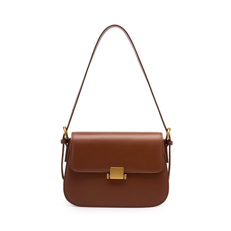 Elegant Shoulder Bag with Gold Closure - Luxury Design for Every Day