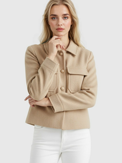 Casual Lapel Jacket - Khaki