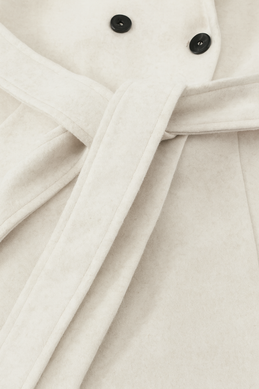 Coat : Long Beige Coat with Hood in van Vanda Liamo
