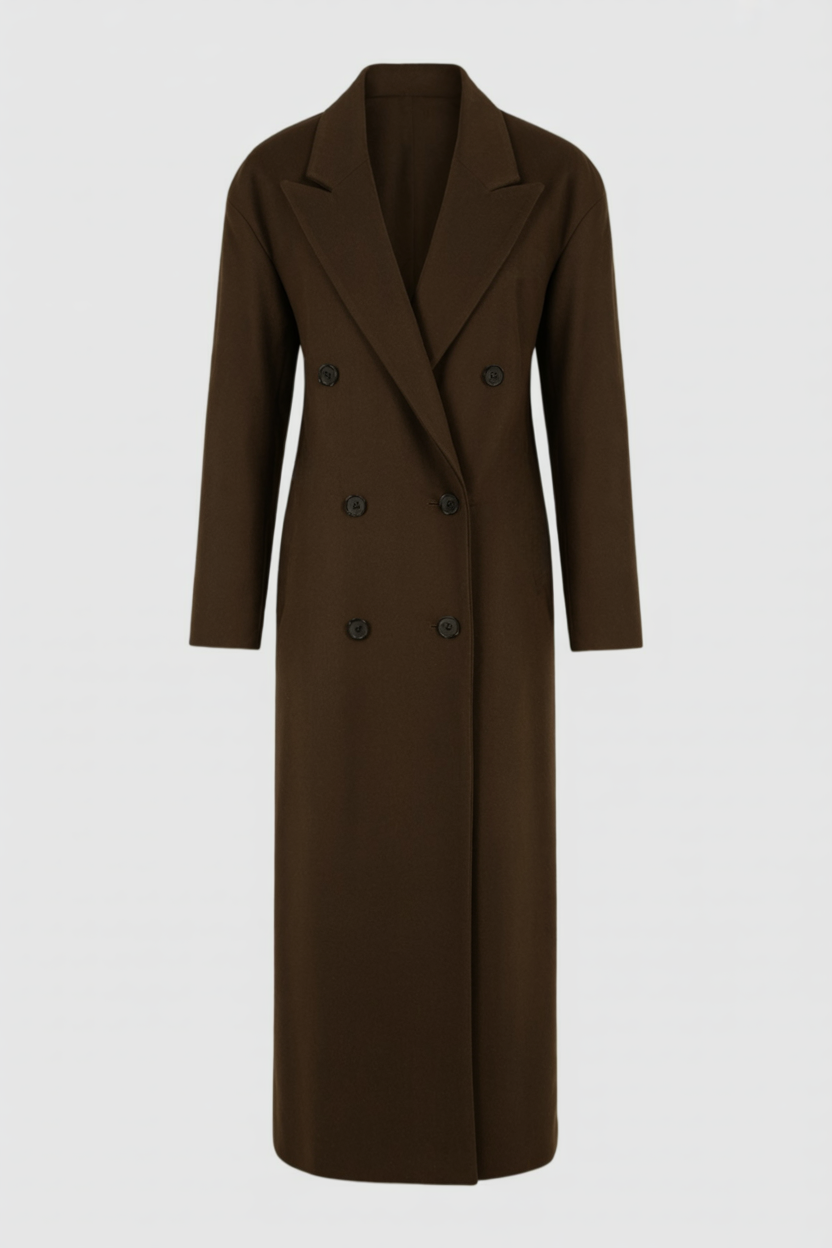 Coat : Long Brown Women's Winter Coat in Brown van Vanda Liamo