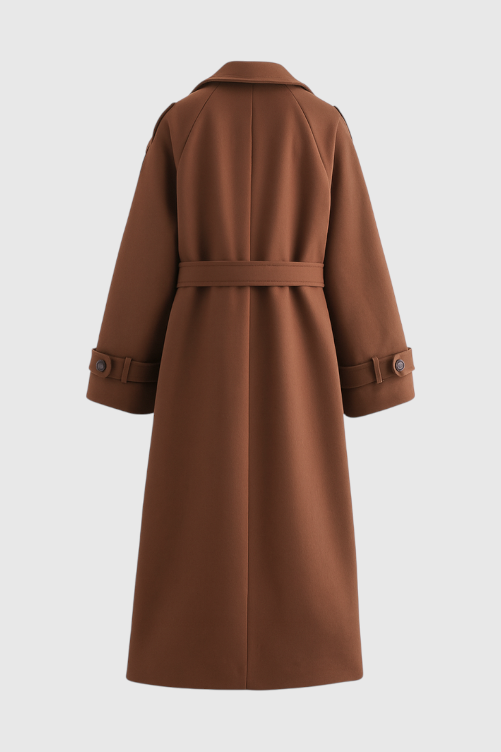 Coat : Long Brown Women's Coat with Belt in van Vanda Liamo