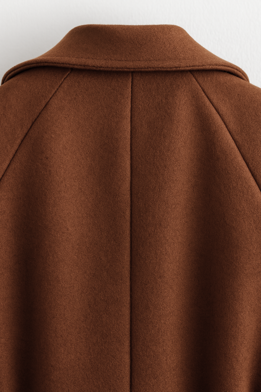 Coat : Long Brown Women's Coat with Belt in van Vanda Liamo