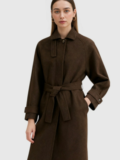 Long Women's Winter Coat in Brown