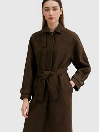 Long Women's Winter Coat in Brown