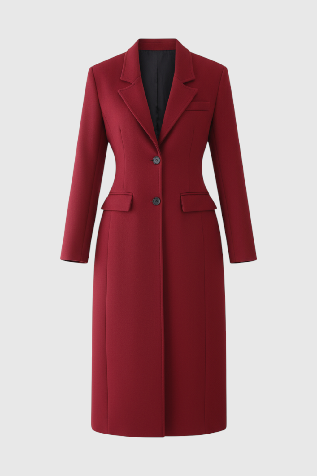 Coat : Long Women's Red Coat in Red van Vanda Liamo