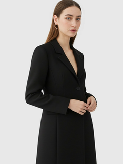 Women's Long Black Winter Coat - Warm & Stylish Outerwear
