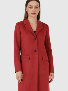 Women's Red Long Anti-Suede Coat