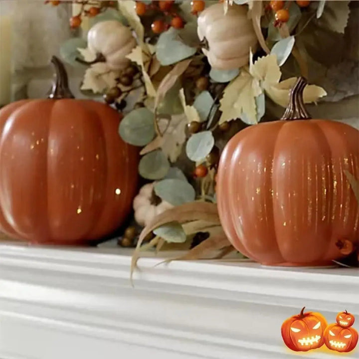 Twinkle Light Pumpkin Lamp with Timer - LED Halloween Decor