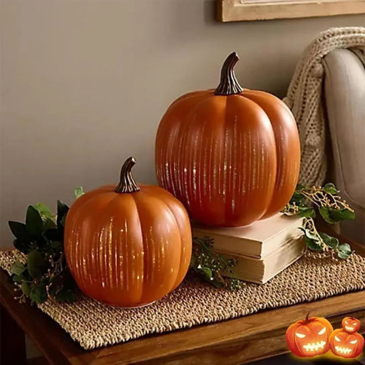 Twinkle Light Pumpkin Lamp with Timer - LED Halloween Decor