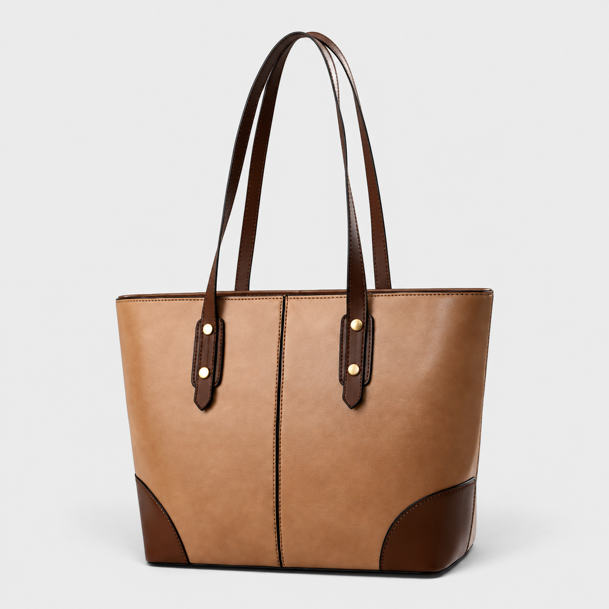Handbag : Vintage Leather Shoulder Bag for Women with Large Capacity in Light Brown van Vanda Liamo