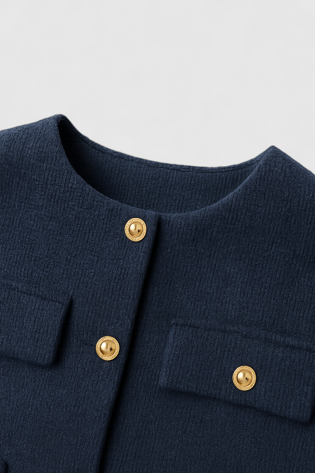 Jacket : Women's Navy Puffer Winter Short Jacket - Warm & Stylish in van Vanda Liamo