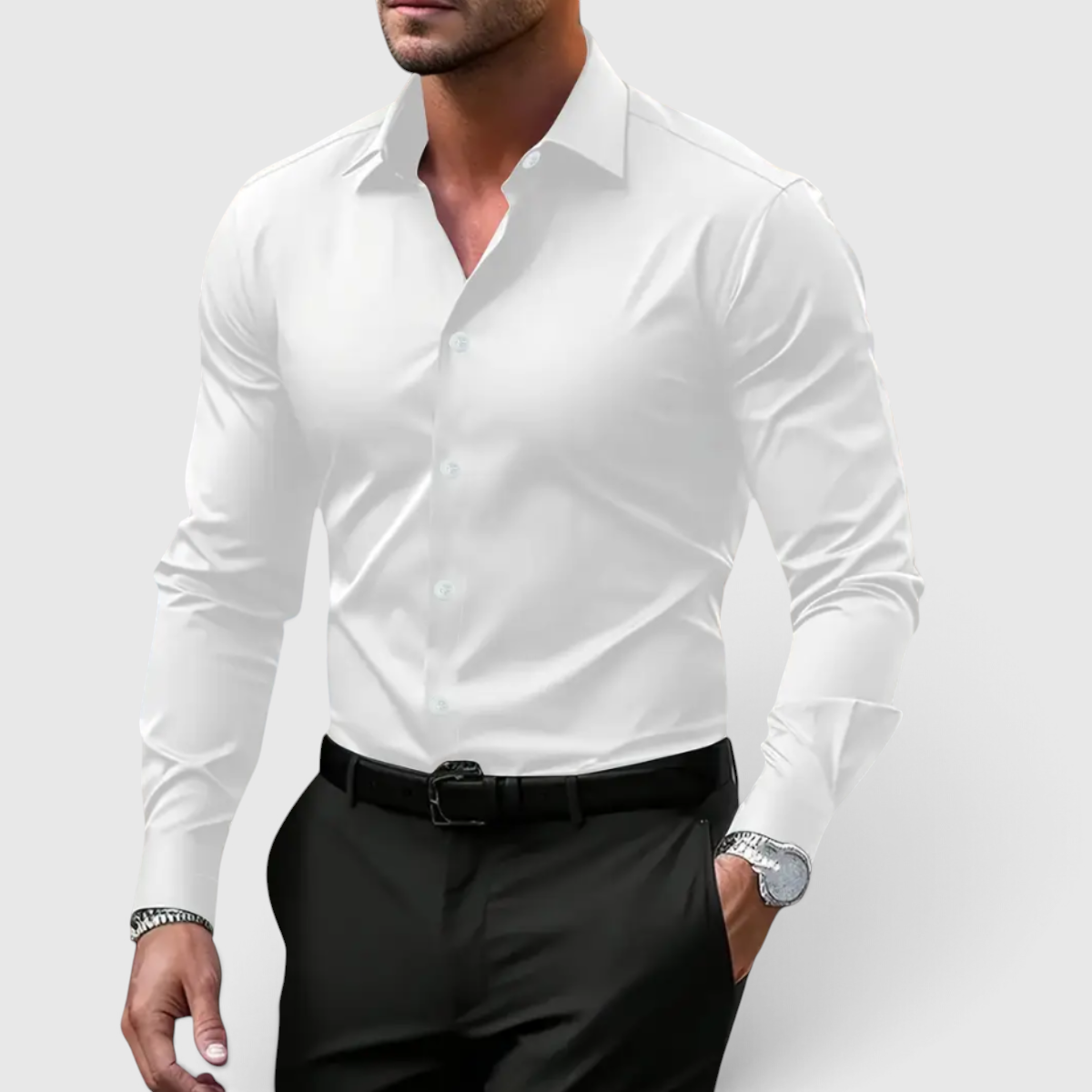 Men's Slim Fit Shirt - Casual Button-Down
