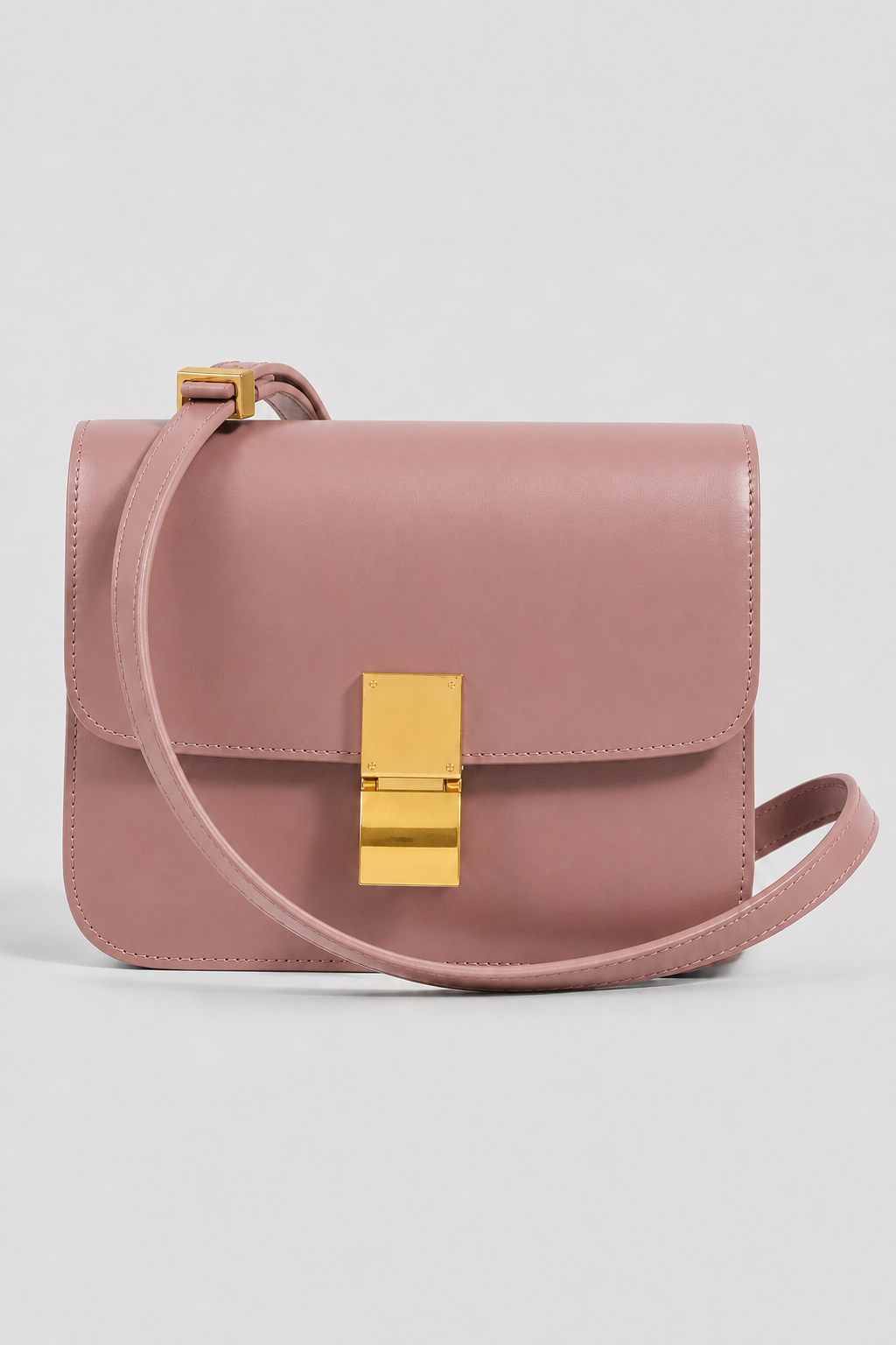 Minimalist Shoulder Bag – Structured Silhouette with Prominent Clasp