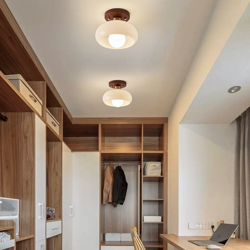 Modern Bauhaus Ceiling Light – Sculptural Glass Dome