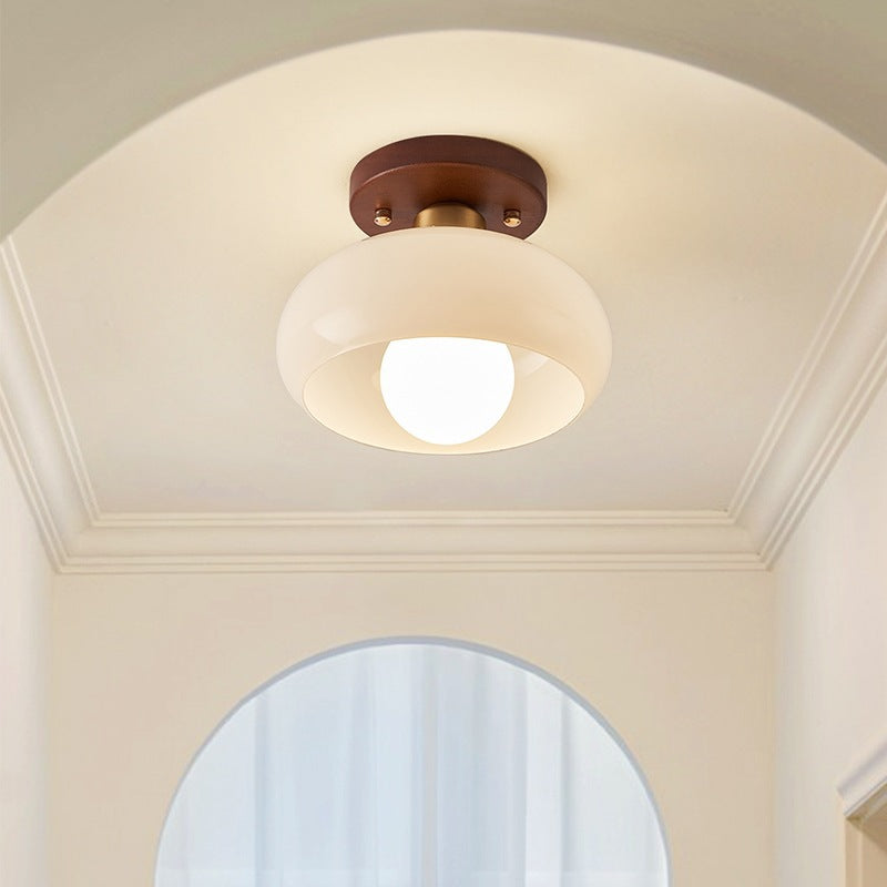 Modern Bauhaus Ceiling Light – Sculptural Glass Dome
