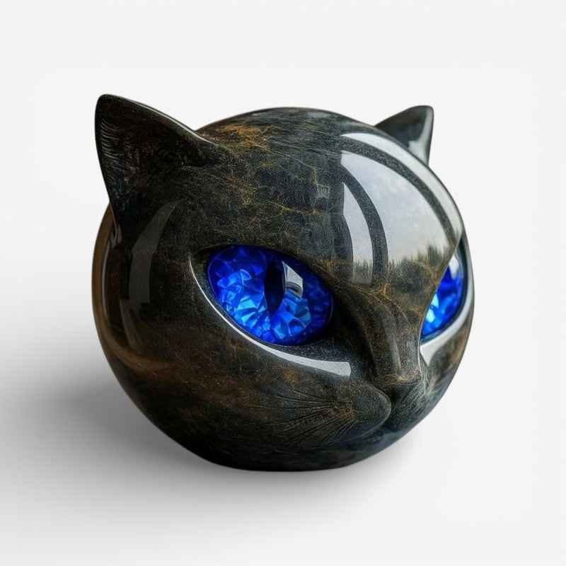 Decor : Miniature Resin Cat Decor Sculpture in Blue van Vandaliamo