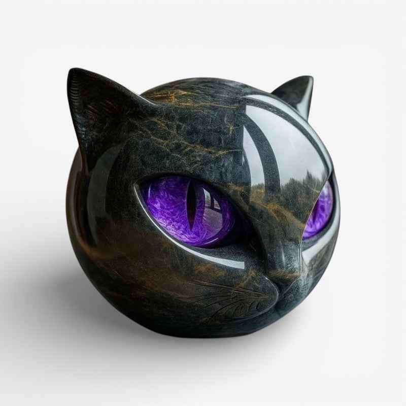 Decor : Miniature Resin Cat Decor Sculpture in Purple van Vandaliamo