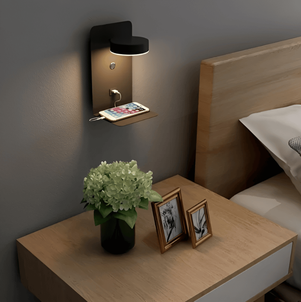 Home Decor : DualDelight LED Wall Lamp with Shelf & USB Port in van Vandaliamo
