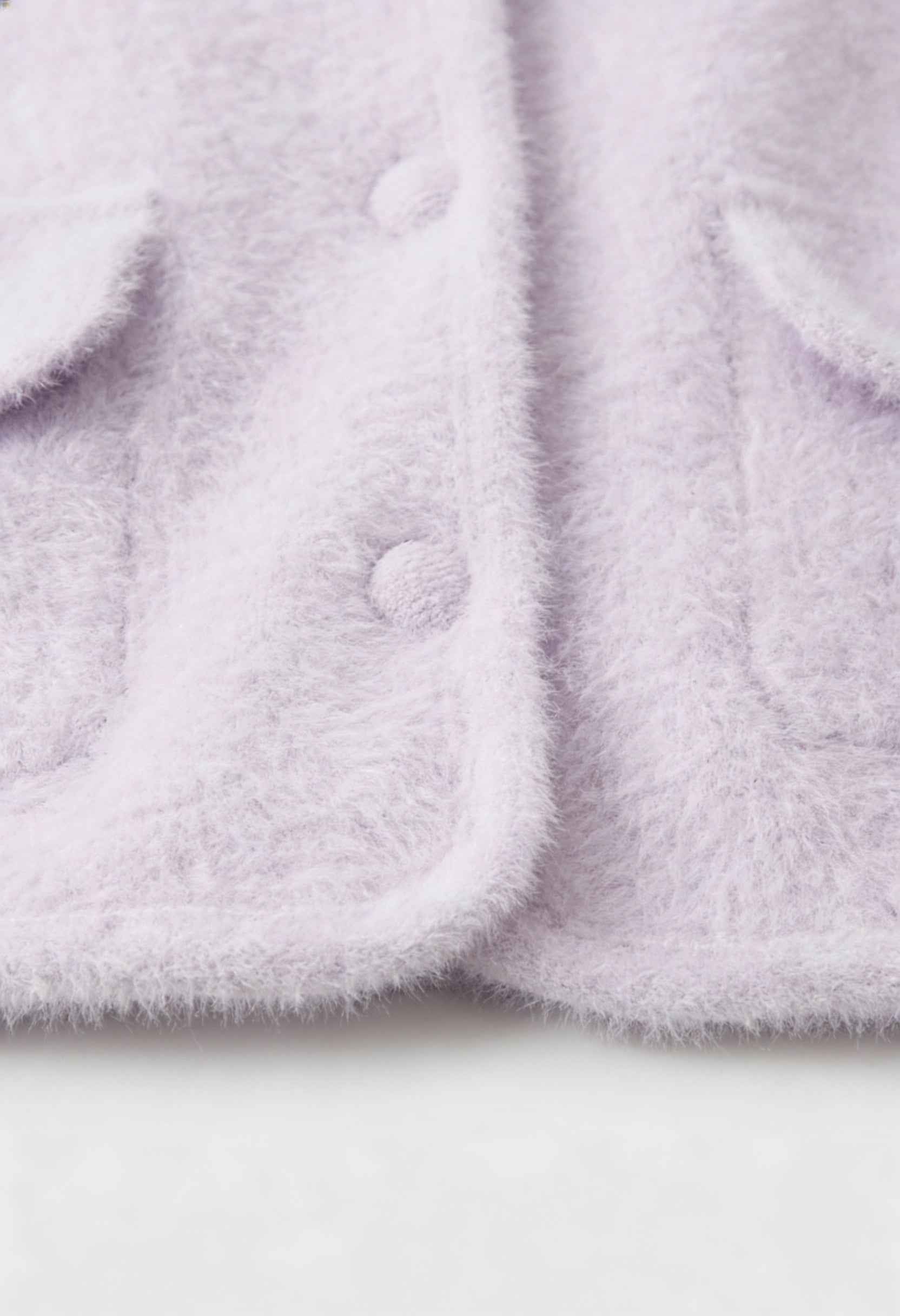 Cardigan : Women's Purple Knitted Long Sleeve Cardigan with O-Neck in van Vanda Liamo