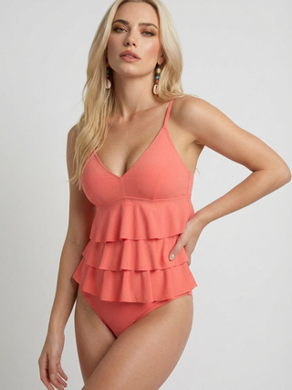 Pink Ruffle Bikini Set - Elegant Two Piece Swimsuit