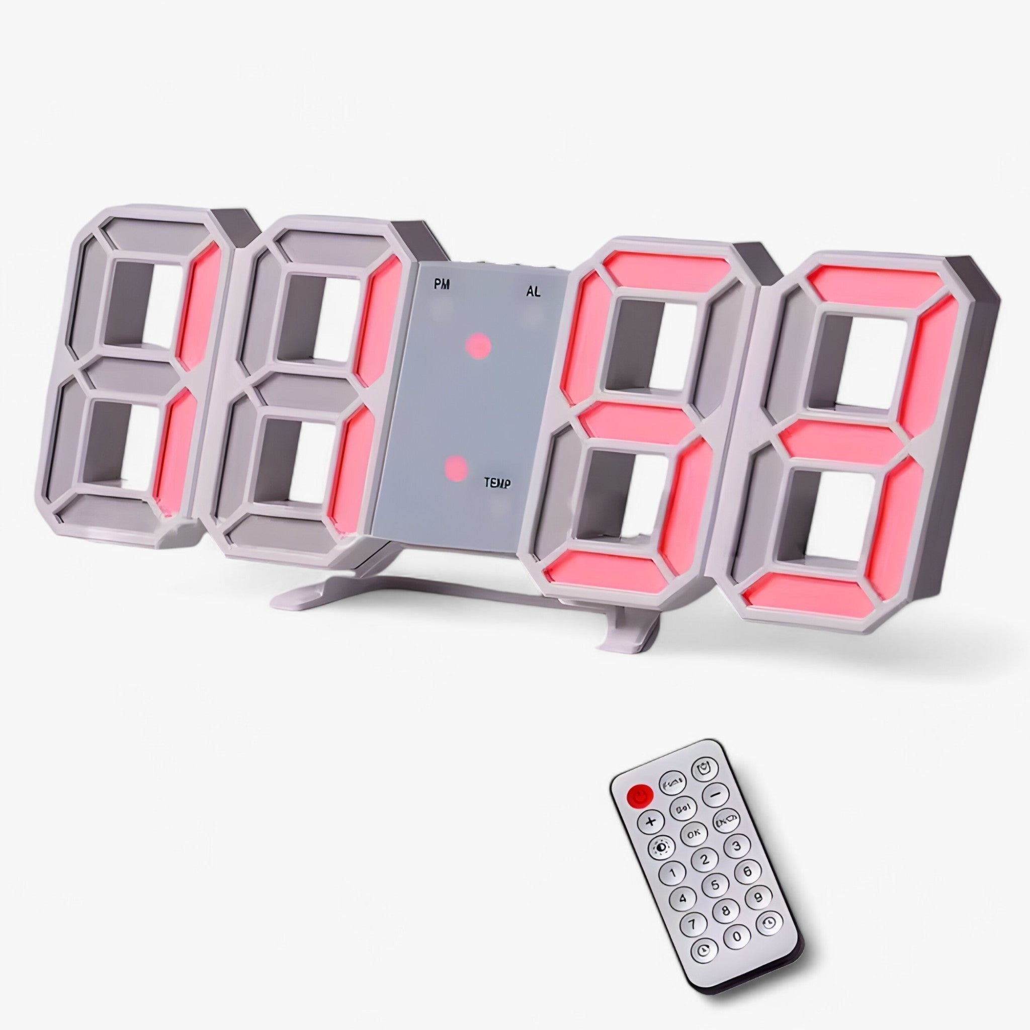 NordiClock | Vækkeur og digital ur - Multifunktionel elektronisk skærm - R Hvid rød - other - {{ product_tags }