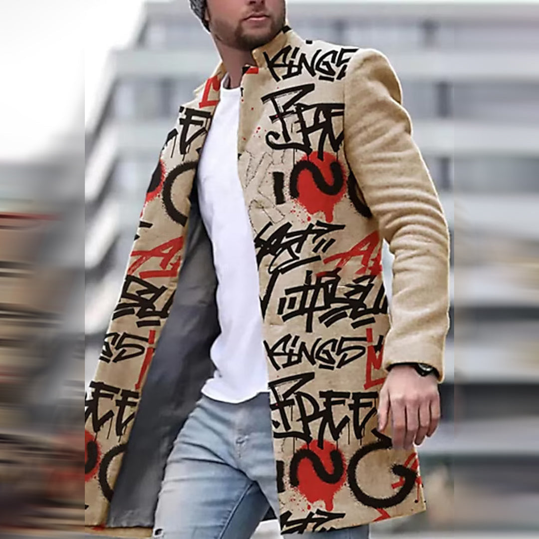 Menswear/Outerwear : Men's Fashion Jacket - Unique Abstract Pattern, Laurent in van Vanda Liamo