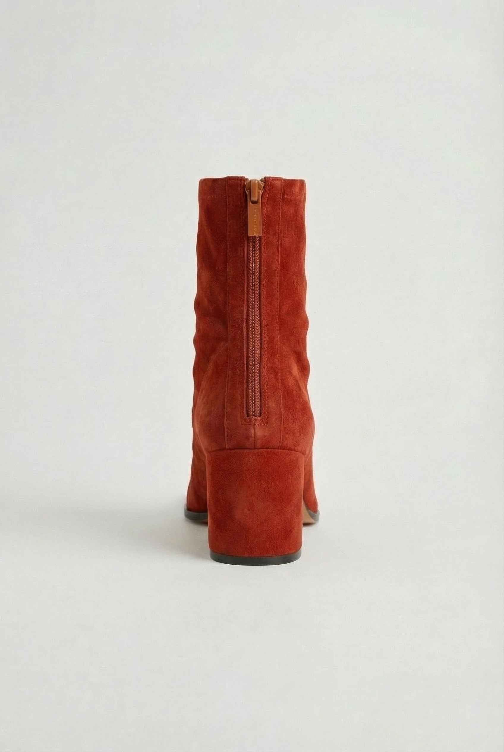 Women's Boots : Women's Red Retro Block Heel Mid-Calf Boots in van Vanda Liamo