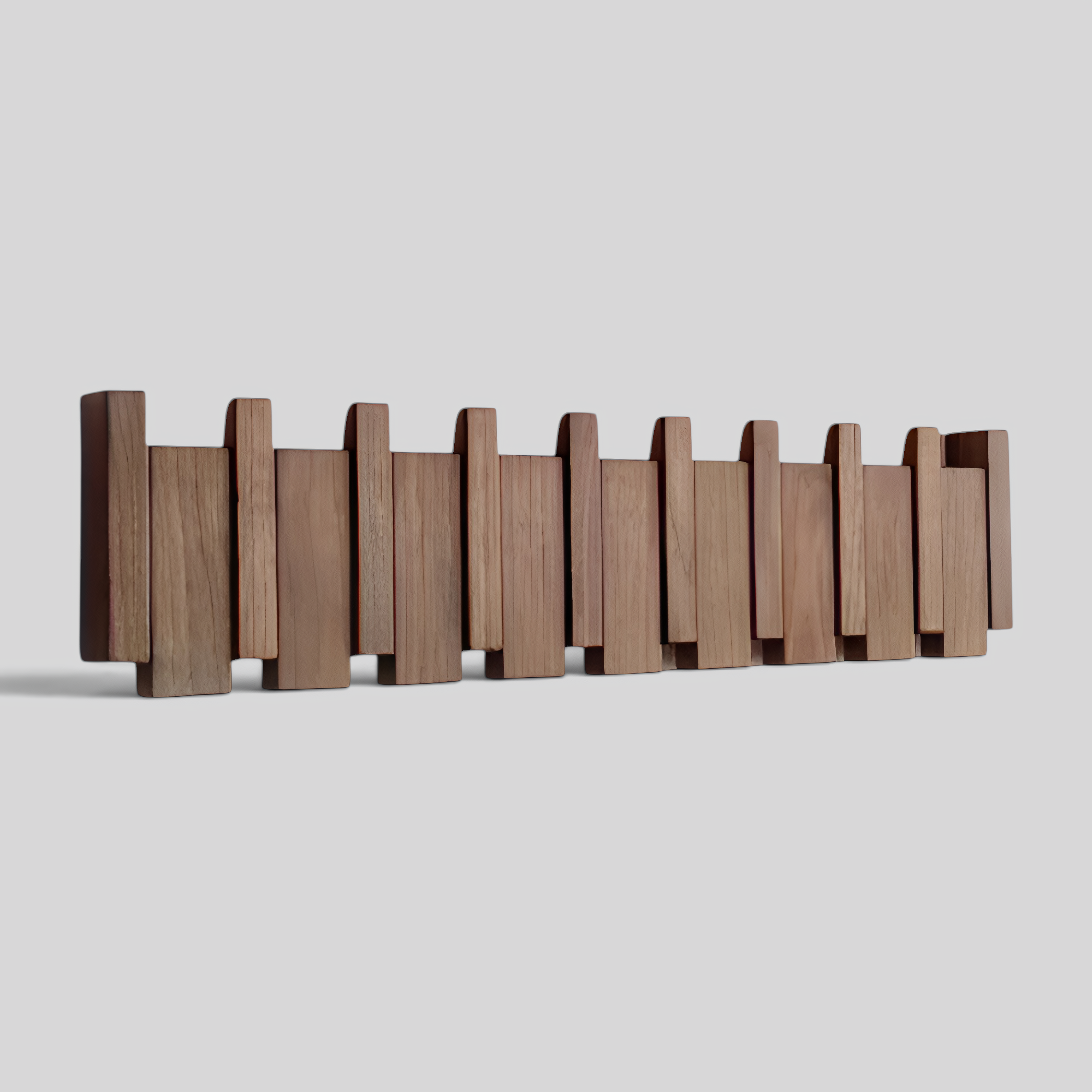 Wall Shelf: Wooden Piano-Style Organizer with Magnetic Hooks