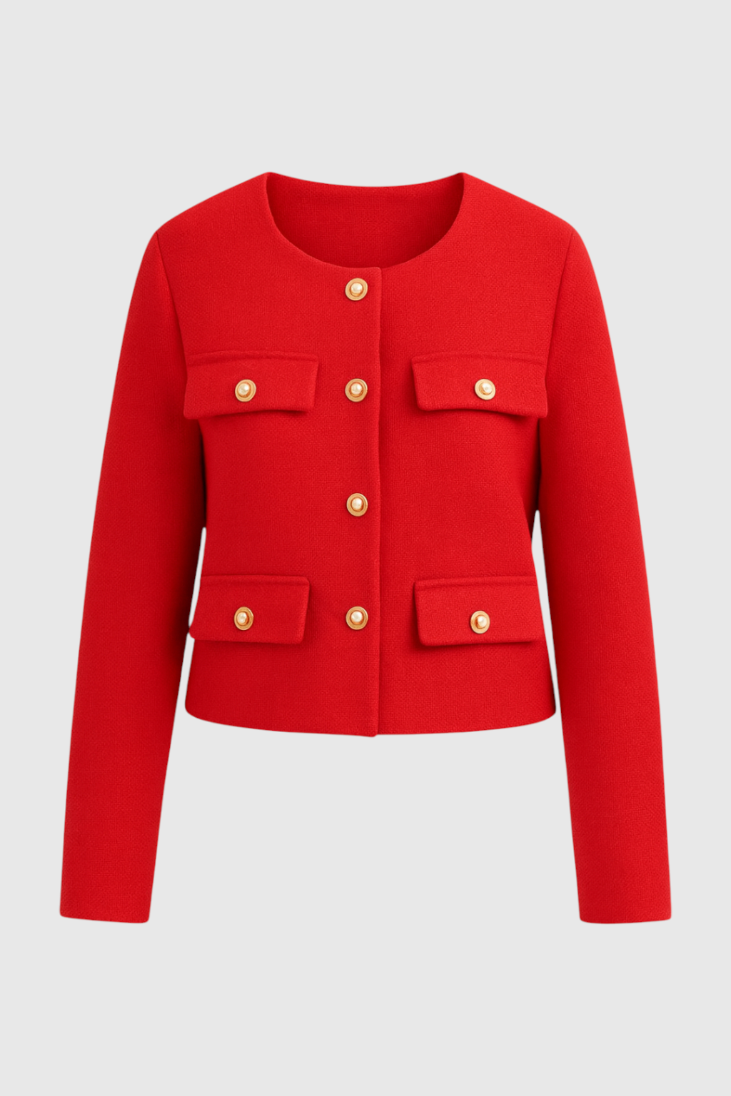 Jacket : Women's Red Puffer Winter Short Jacket - Warm & Stylish in Red van Vanda Liamo