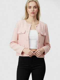 Women's Pink Puffer Winter Short Jacket - Warm & Stylish Outerwear