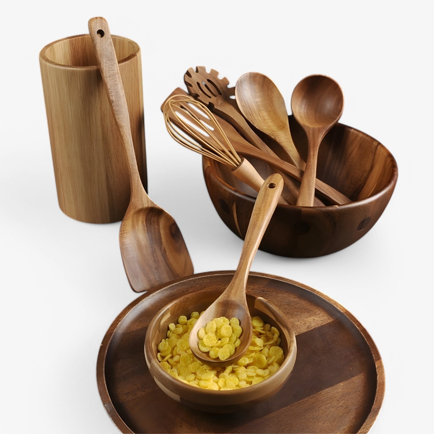 house & garden : 7-piece Wooden Cooking Set - Natural, Sustainable, and Non-Stick in van Vandaliamo