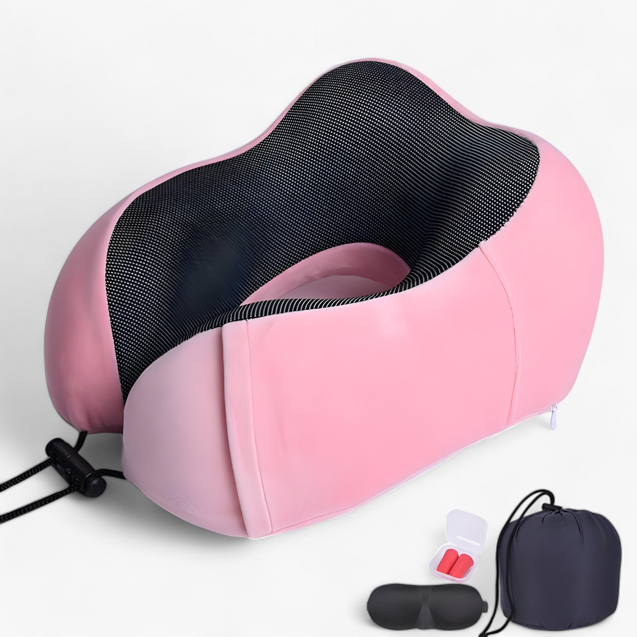 other : U-shaped Travel Pillow - Memory Foam for Neck Support in Pink Set van Vandaliamo