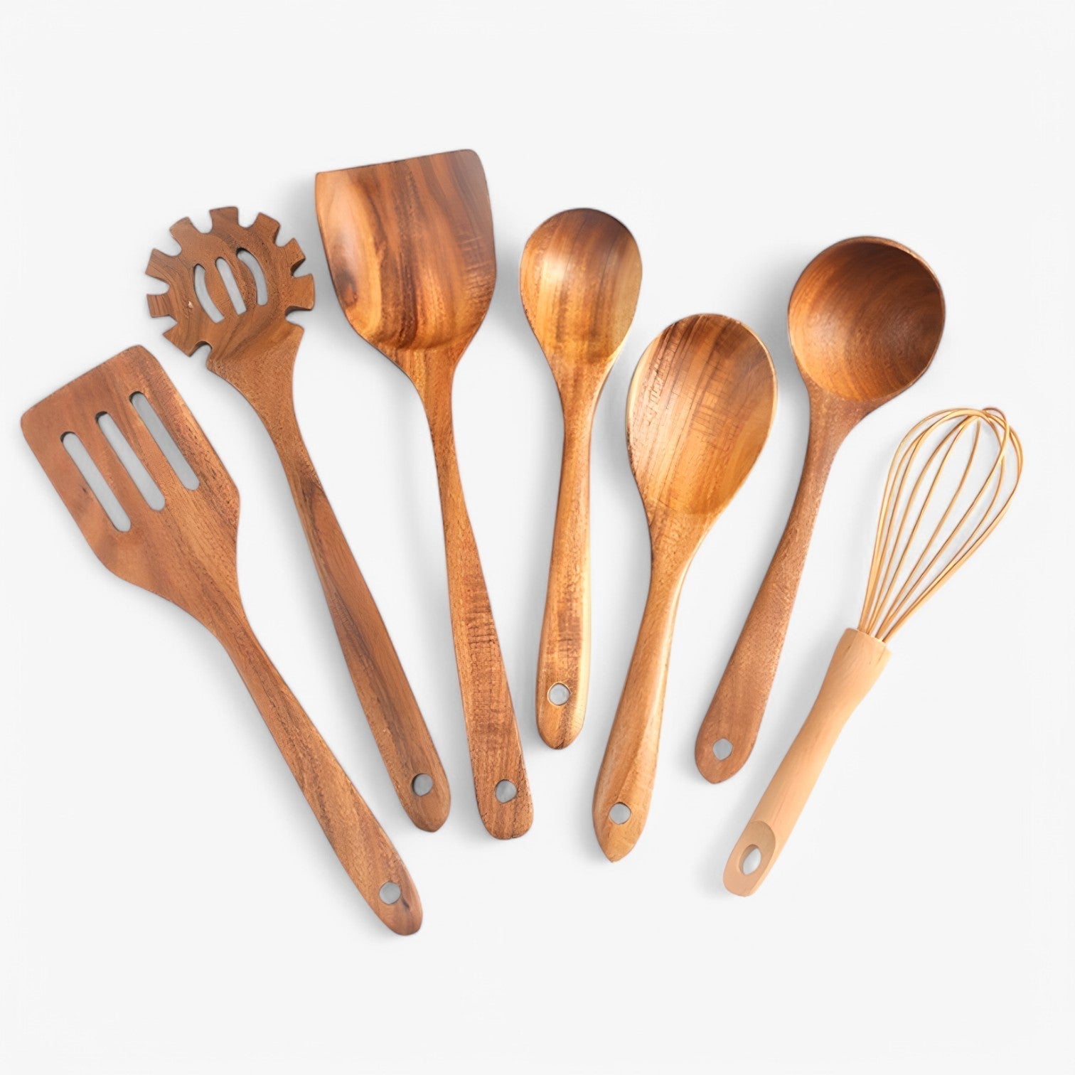house & garden : 7-piece Wooden Cooking Set - Natural, Sustainable, and Non-Stick in Wood van Vandaliamo