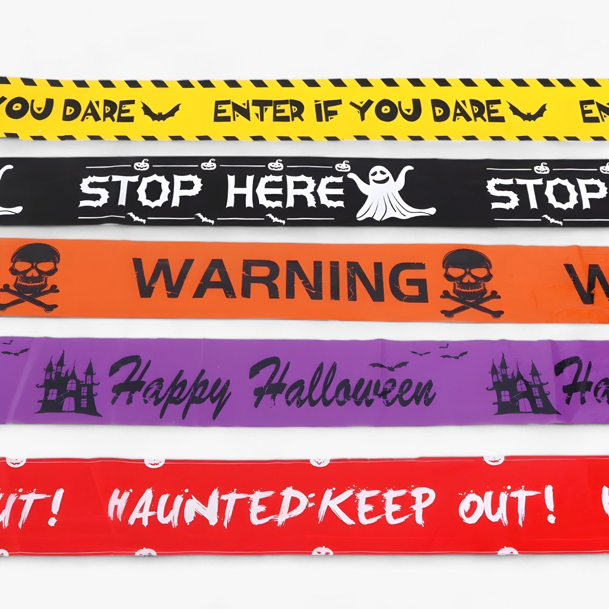 Party Decoration : Bandeau Waarschuwing Skull Halloween - Angstaanjagende Decoratie voor Feesten - Rood 9M in van Pantino