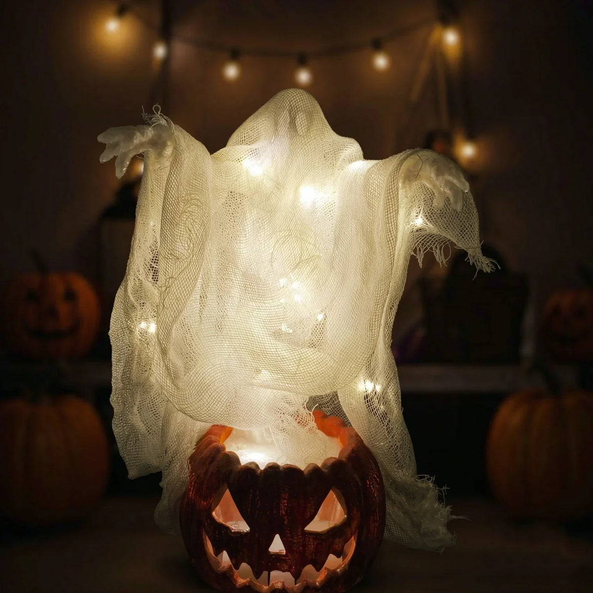 Giant Glowing Ghost Pumpkin Lamp LED - 130cm