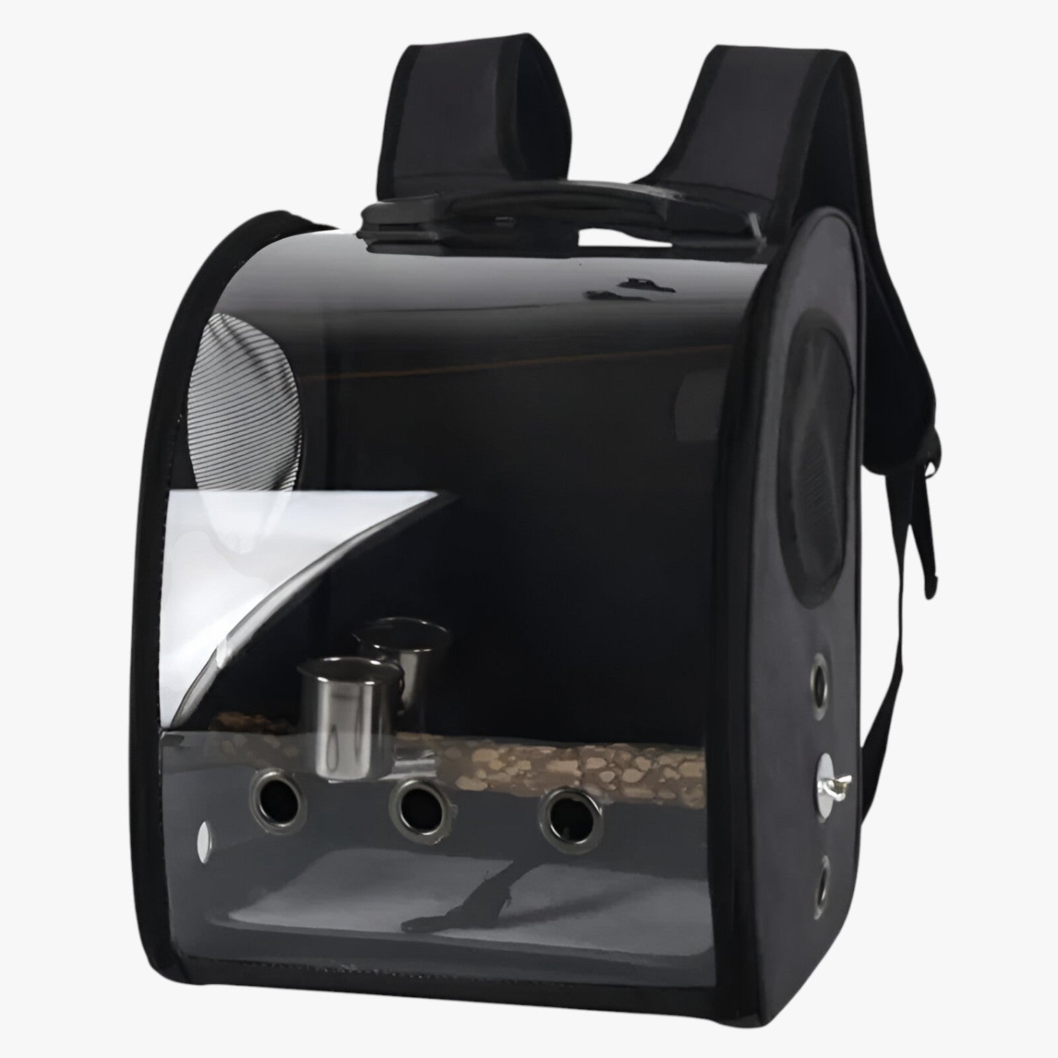 house & garden : Spacious Birdcage - Comfortable Travel for Your Bird in Black Set van Vandaliamo