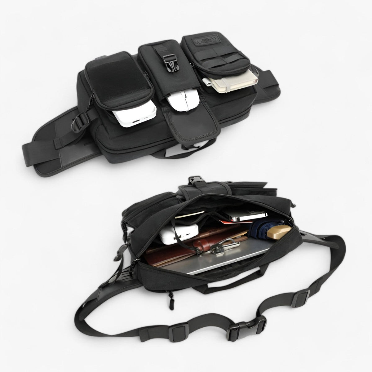 Bags : Anti-Theft Shoulder Bag with Built-In USB Charging Port in van Roselva