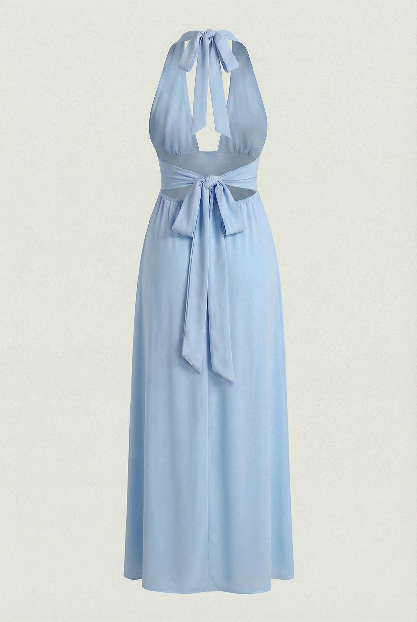 Maxi Dresses : Women's Blue Backless Maxi Dress - Elegant & Flowy Summer Gown in van Vanda Liamo