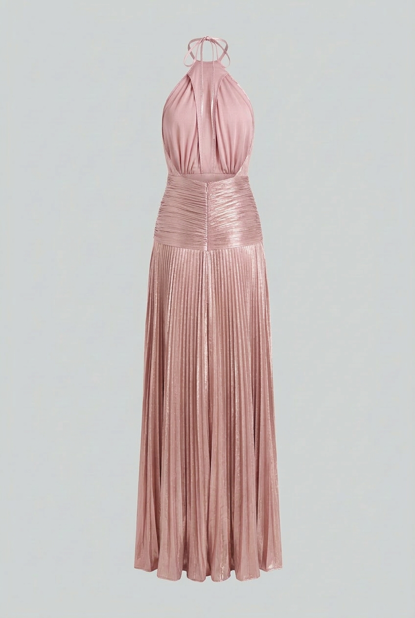 Women’s Dresses : Women's Metallic Pink Maxi Dress - Shimmering & Elegant Long Gown in van Vanda Liamo