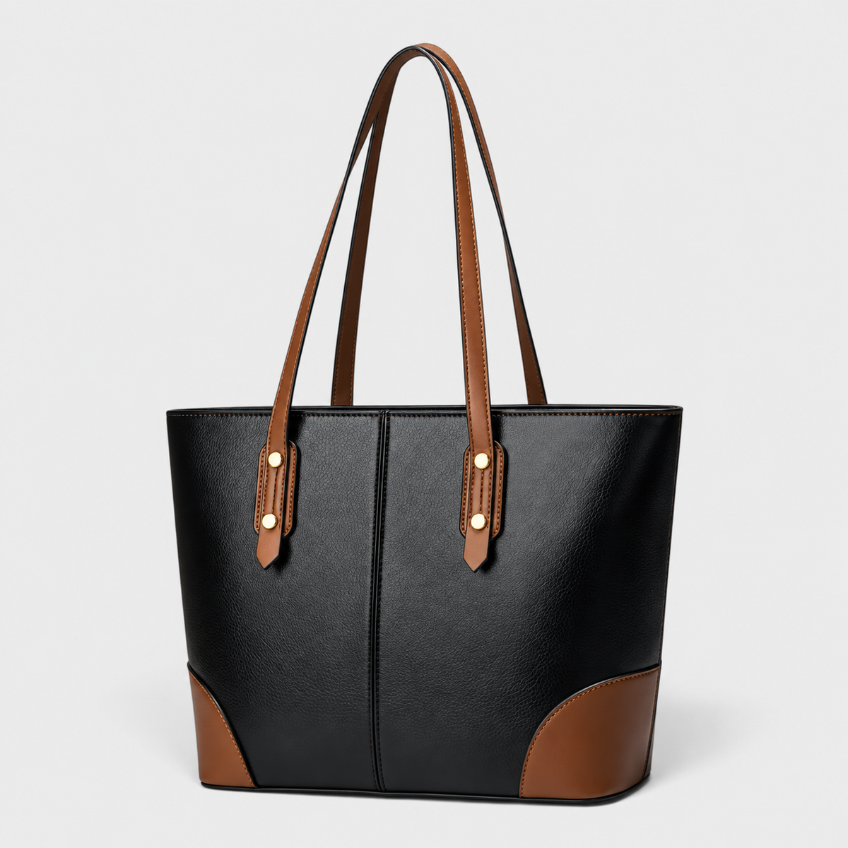 Handbag : Vintage Leather Shoulder Bag for Women with Large Capacity in Black van Vanda Liamo